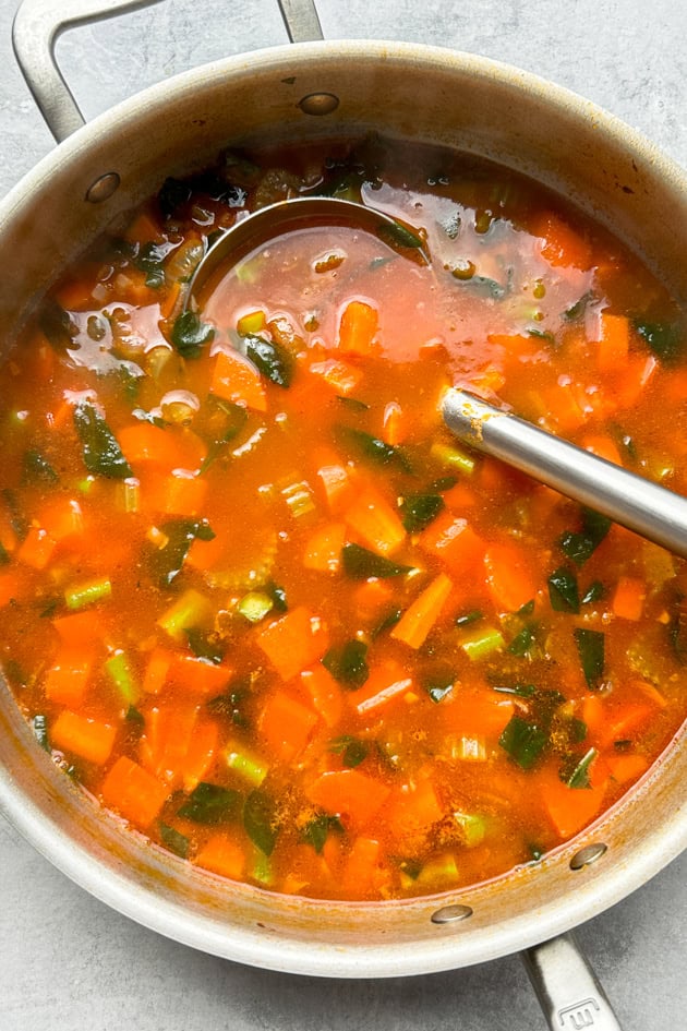 Big pot of Vegetable Minestrone Soup