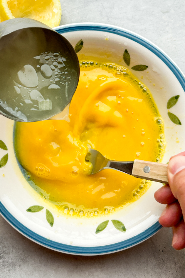 tempering eggs for avgolemono soup